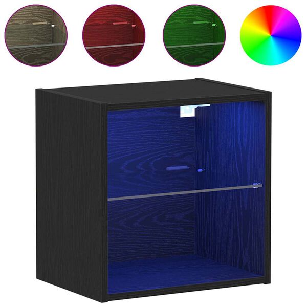 vidaXL Lebdeća polica Crna 40 x 28,5 x 40 cm Konstruirano drvo