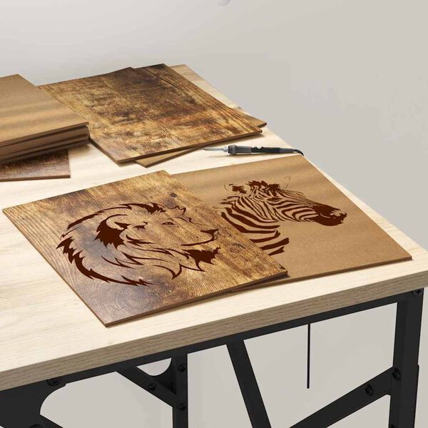 vidaXL Dekor Paneli 12 pcs Dimljeni hrast 15 x 21 x 0.3 cm