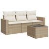 vidaXL 4-dijelni set vrtnih sofa s jastucima bež od poliratana