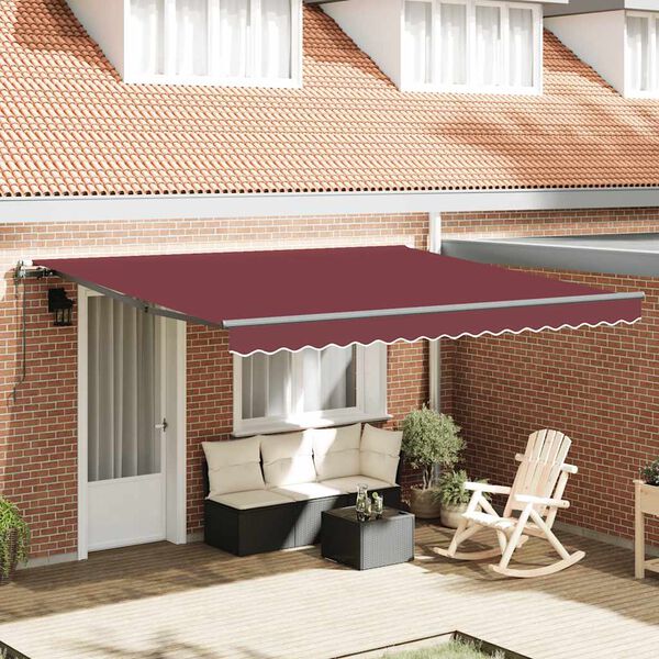 vidaXL Tenda na automatsko uvlačenje bordo 400 x 300 cm