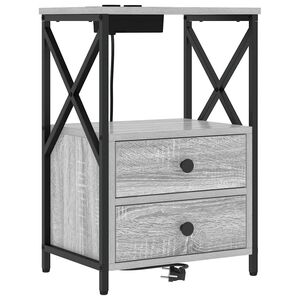 vidaXL Noćni ormar Siva Sonoma 40 x 31 x 60 cm Konstruirano drvo