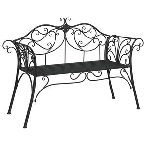 vidaXL Vrtna klupa 2-Broj sjedala 130 x 47 x 90 cm Čelik Crna