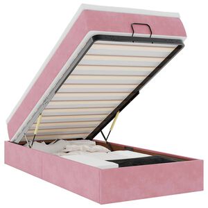 vidaXL Otomanski okvir kreveta s madraca ružičasti 90x190cm bar&scaron;unasti