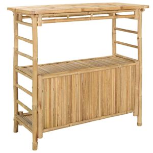 vidaXL Vanjski bar stol s pohranom Prirodna 110 x 50 x 105 cm Bambus