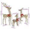 vidaXL Obitelj jelena 3 pcs Topla bijela 67 x 26 x 127 cm Ratan