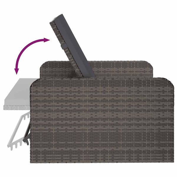 vidaXL 2-dijelna vrtna garnitura od poliratana s jastucima siva