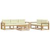 vidaXL Set vanjskih sofa s jastukom 6 pcs Bijela i krem