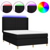 vidaXL Krevet box spring s madracem LED crni 140x190 cm od tkanine