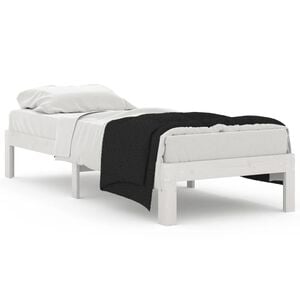 vidaXL Okvir za krevet od masivnog drva bijeli 75 x 190 cm mali