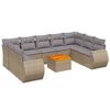 vidaXL 10-dijelni set vrtnih sofa s jastucima bež od poliratana