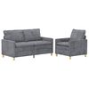 vidaXL Set sofe 2 pcs Svjetlosiva Poliester