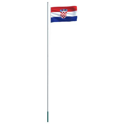 vidaXL Hrvatska zastava s aluminijskim stupom 6,2 m