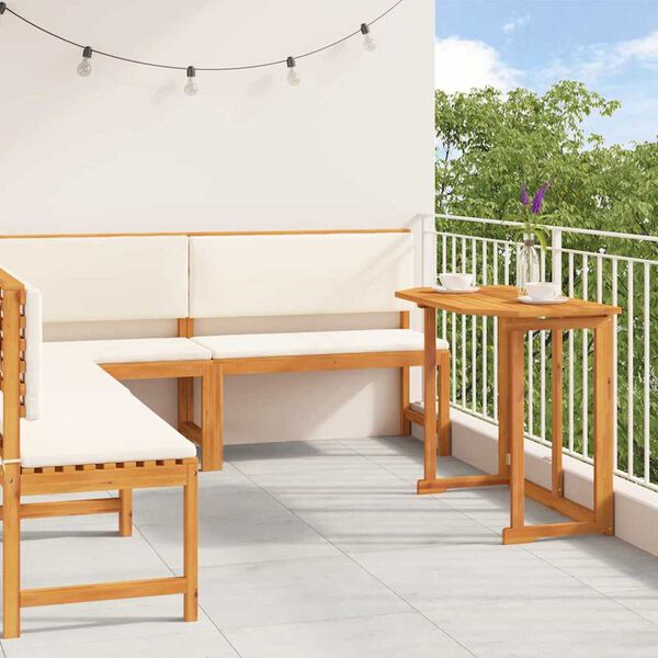 vidaXL Set vrtne klupe 4 pcs Smeđa Masivno bagremovo drvo