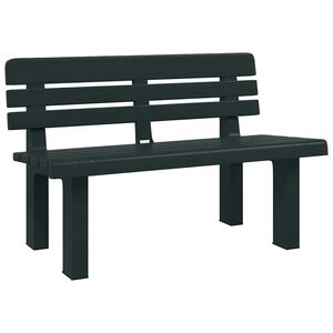 vidaXL Vrtna klupa zelena 110 x 52 x 71 cm od polipropilena