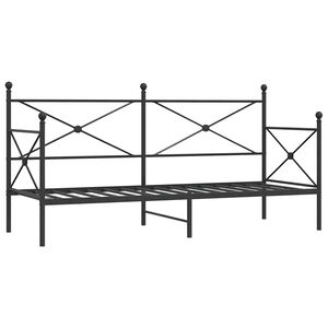 vidaXL Dnevni krevet bez madraca crni 75x190 cm čelik