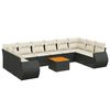 vidaXL 11-dijelni set vrtnih sofa od poliratana s jastucima crni