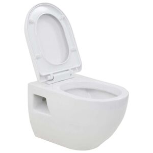 vidaXL Zidna toaletna &scaron;koljka keramička bijela