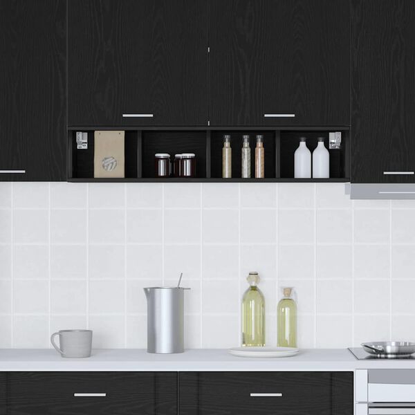 vidaXL Viseći ormarić Crni hrast 20 x 29,5 x 100 cm Konstruirano drvo