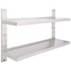 vidaXL Zidne police s 2 razine od nehrđajućeg čelika 120 x 30 cm