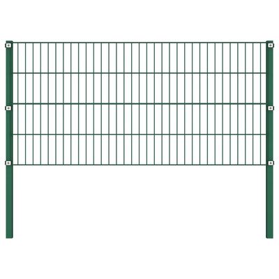 vidaXL Panel za ogradu sa stupovima željezni 13,6 m zeleni