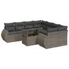 vidaXL 9-dijelni set vrtnih sofa od poliratana s jastucima sivi
