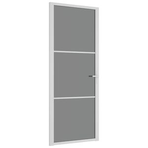 vidaXL Unutarnja vrata 83 x 201,5 cm Bijela od ESG stakla i aluminija