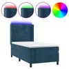 vidaXL Krevet box spring s madracem LED tamnoplavi 90x200 cm bar&scaron;un