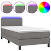 vidaXL Krevet box spring s madracem LED tamnosivi 80 x 200 cm tkanina