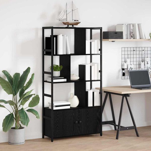 vidaXL Polica Crni hrast 80 x 30 x 155,5 cm Konstruirano drvo