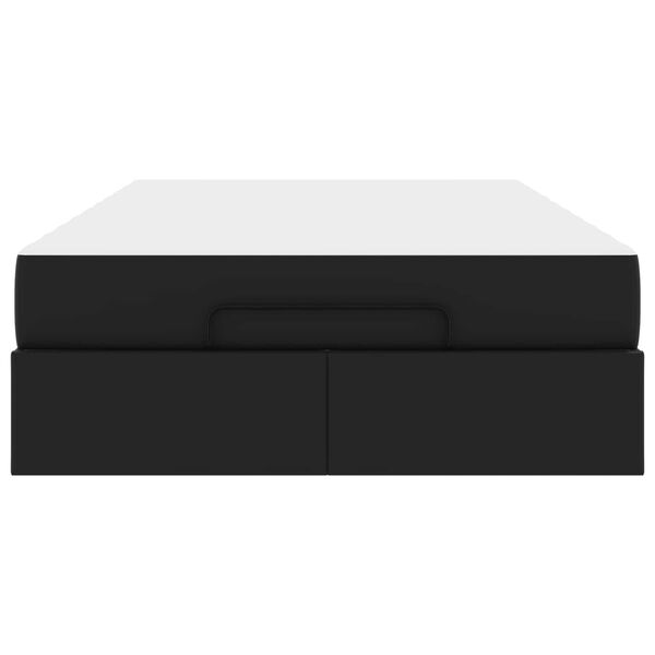 vidaXL Okvir kreveta s madracem s madracem 2 pcs Crna PVC