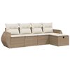 vidaXL 5-dijelni vrtni set sofa s jastucima bež od poliratana