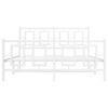 vidaXL Metalni okvir kreveta uzglavlje i podnožje bijeli 140 x 190 cm