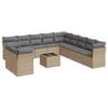 vidaXL 12-dijelni set vrtnih sofa od poliratana s jastucima bež