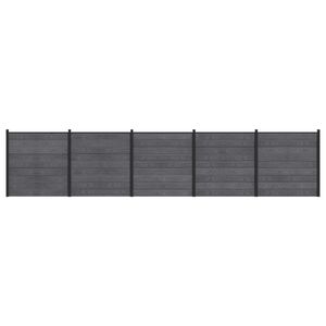 vidaXL Set ograde 5 kom. 872 x 186 cm WPC i aluminij Siva