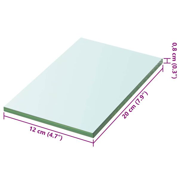 vidaXL Ploče za police 2 kom staklene prozirne 20 x 12 cm