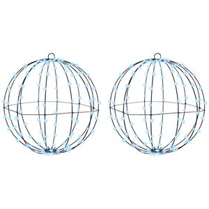 vidaXL Lopta s 320 LED svjetlima 2 pcs Hladna bijela 50 cm Metal