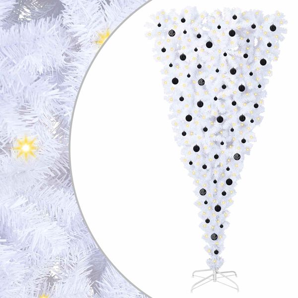 vidaXL Umjetno božićno drvce s stalakom Bijelo 240 cm PVC i Čelik