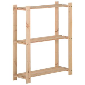 vidaXL Stalak za pohranu s 3 razine 60 x 28,5 x 90 cm masivna borovina