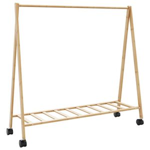vidaXL Stalak za odjeću s policama i kotačima 106x34x106,5 cm bambusa