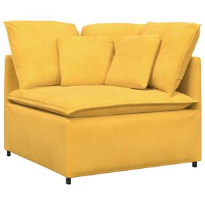 vidaXL Modularna sofa Kutni modul s jastucima svijetložuta 100 cm