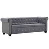 vidaXL Trosjed Chesterfield s bar&scaron;unastom presvlakom 199 x 75 x 72 cm sivi