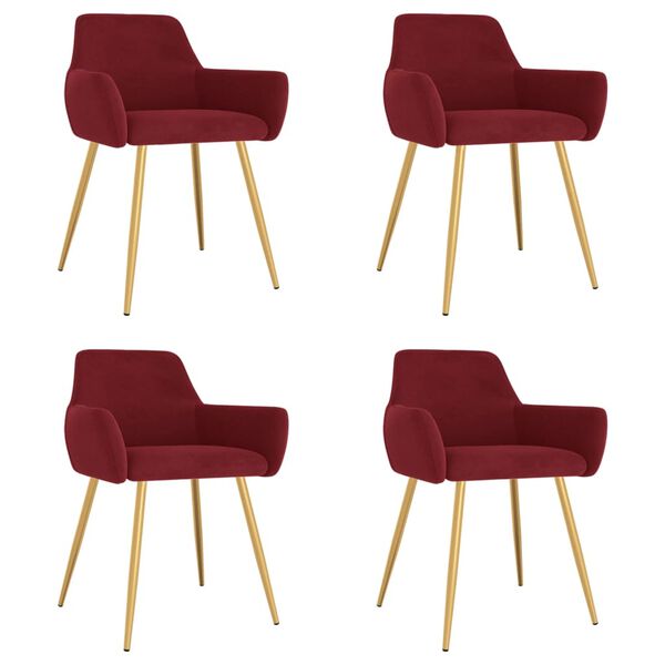 vidaXL Blagovaonske stolice 4 kom crvena boja vina bar&scaron;unaste