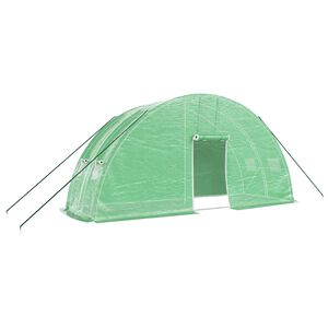 vidaXL Plastenik s čeličnim okvirom zeleni 12 m&sup2; 6 x 2 x 2,85 m