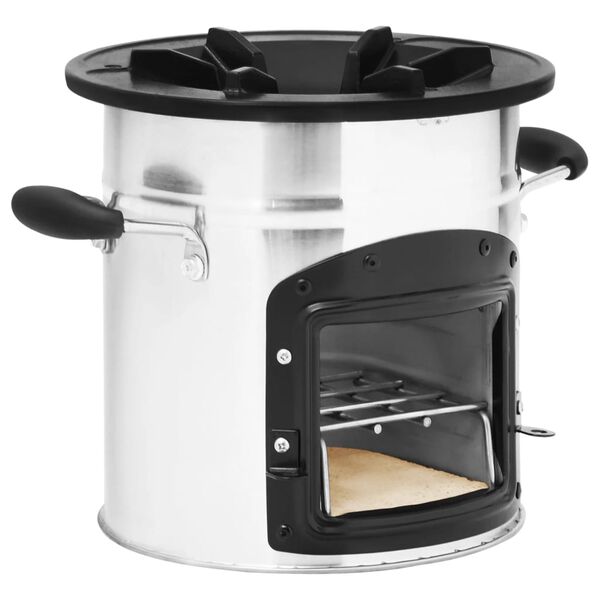 vidaXL Peć na drva za kampiranje srebrna 45,5 x 33 x 25,5 cm čelična