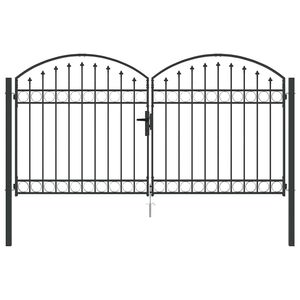 vidaXL Ogradna vrata ASSEN 301 x 200 cm Čelik Siva Može se zaključati