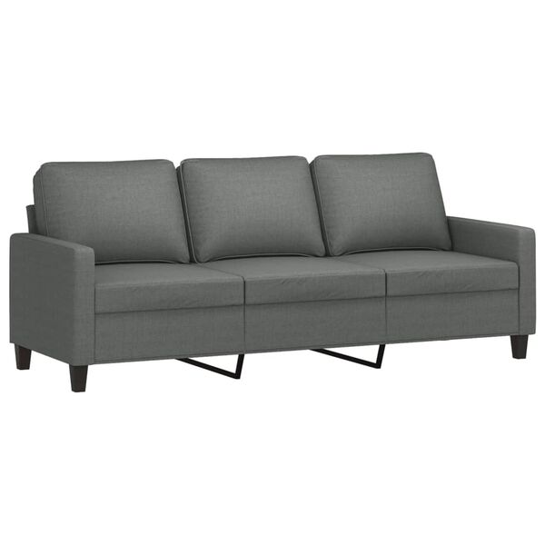 vidaXL 3-dijelni set sofa s jastucima tamnosivi od tkanine