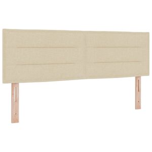 vidaXL LED glava kreveta S LED lampica Krema 144 cm Poliester