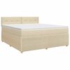 vidaXL Boxspring krevet s madracem Krem 180 x 200 cm Tkanina
