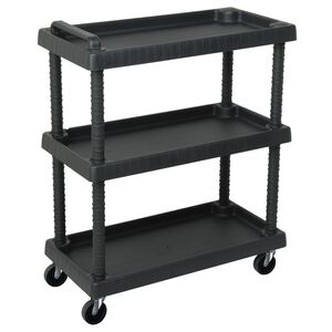 vidaXL Radionička kolica za alat s 3 razine crna 75 x 37,5 x 92 cm PP