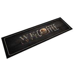 vidaXL Kuhinjski tepih perivi s natpisom Coffee 45 x 150 cm bar&scaron;unasti
